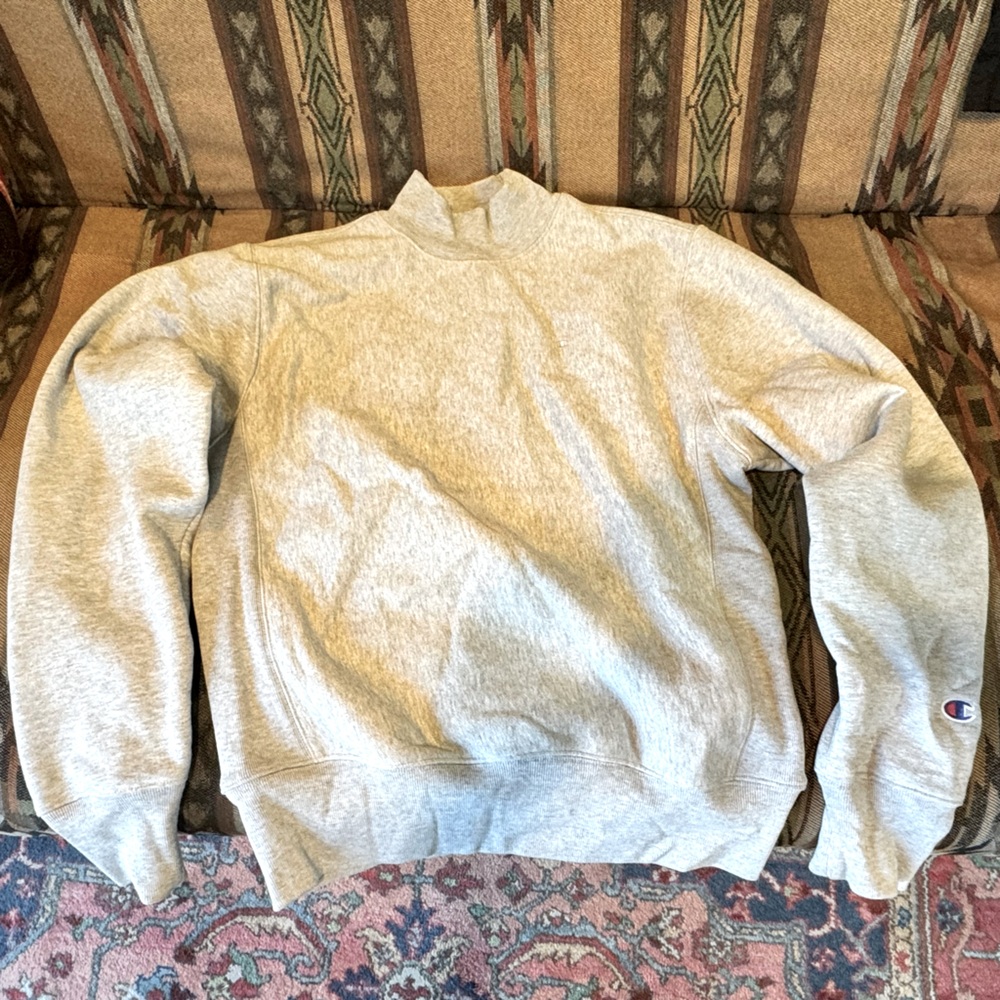 Grey Reverse Weave mock neck Champion sweatshirt. Like new.
